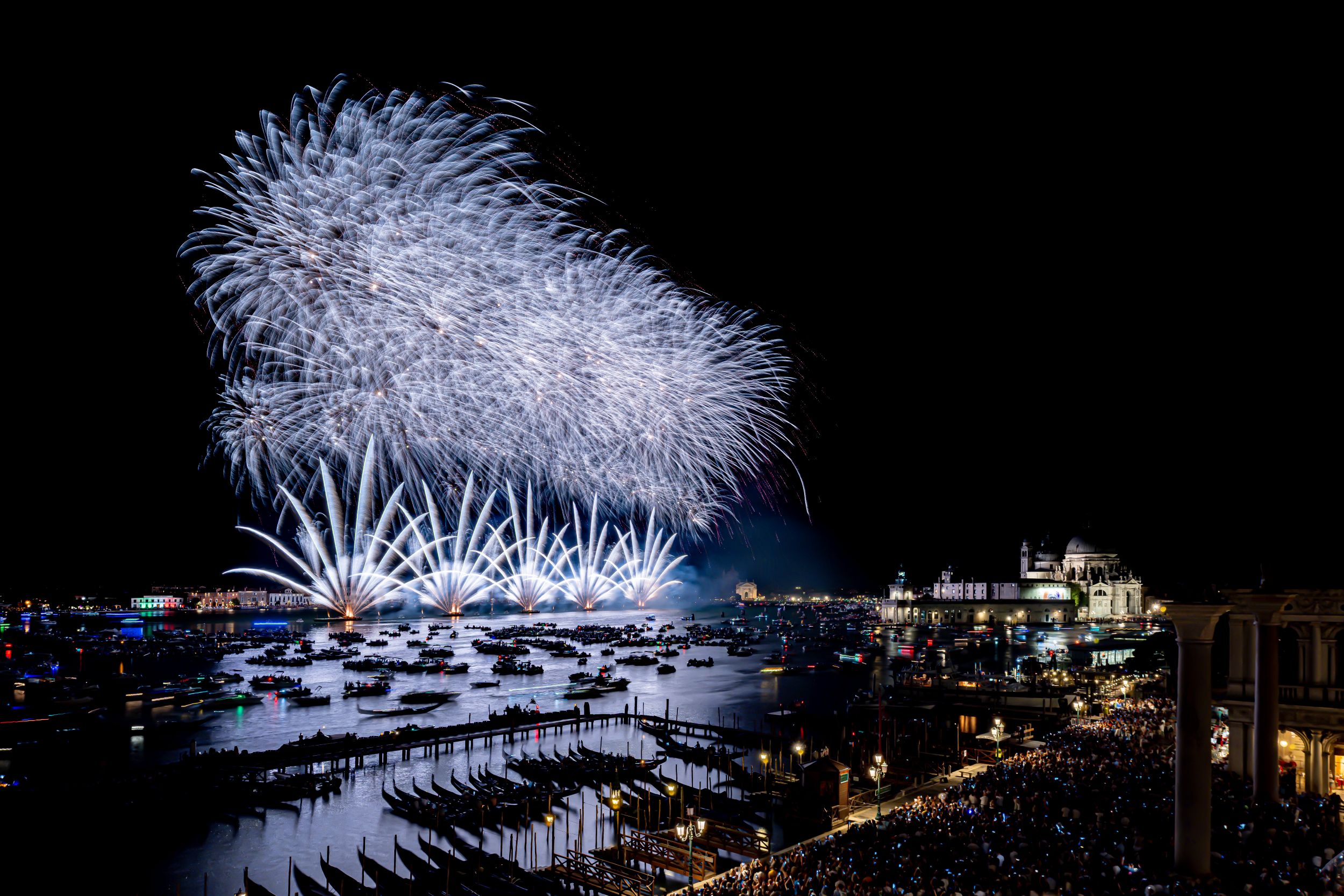 Show pirotecnico del Redentore sul bacino di San Marco — Venezia 2026